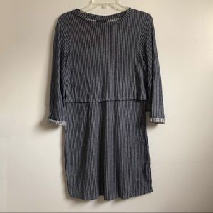 Topshop Striped Cropped Layered Dress